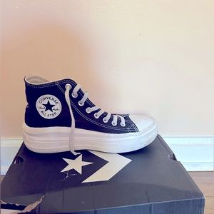 Black wedge platform converse